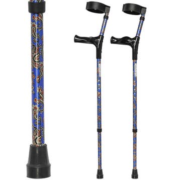 Elleboogkrukken ergonomisch blauw met Paisley print, Ophalen of Verzenden, Nieuw