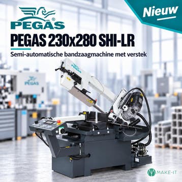 Semi-automatisch bandzaagmachine met verstek Pegas 230x280mm, Ophalen of Verzenden