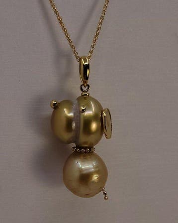 Ketting met hanger - 18 karaat Geel goud, Diep gouden