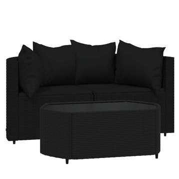 Loungeset 3-delig | Poly Rattan | Retourdeal 35% Korting, Tuin en Terras, Tuinsets en Loungesets, 2 zitplaatsen, Bijzettafel, Ophalen of Verzenden