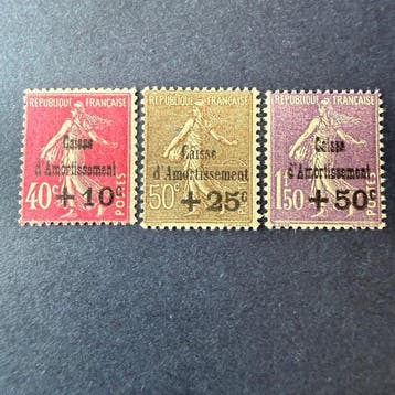 Frankrijk - Yvert 266/268 Caisse dAmortissement in, Gestempeld