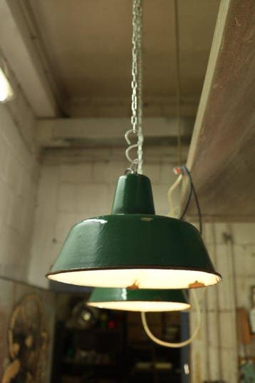 Plafondlamp (2) - Vintage industriële emaille-fabriek