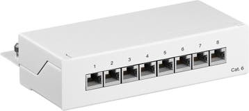 CAT 6 mini/desktop patchpaneel, 8-poorts (1 U)-Wit, Computers en Software, Servers, Ophalen of Verzenden, Nieuw