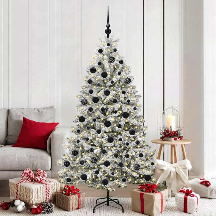 vidaXL Kunstkerstboom met 300 LED Groen en Wit 180 cm PVC en, Diversen, Kerst, Nieuw, Verzenden