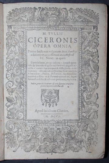 Dionysos Lambinus & Dionysos Gothofredus - M. Tullii, Antiek en Kunst