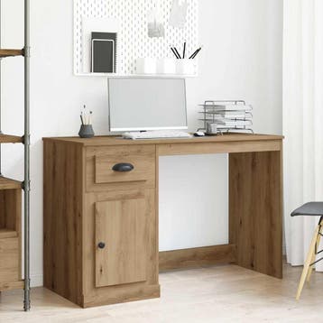 vidaXL Bureau Artisan Eiken 50 x 115 x 75 cm Bewerkt hout, Verzenden, Nieuw