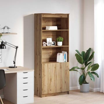 vidaXL Highboard 70x35x180 cm spaanplaat ambachtelijk, Minder dan 50 cm, Verzenden, Nieuw, Minder dan 100 cm