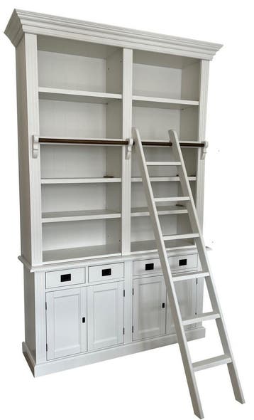 Boekenkast wit met trap Kesteren 160 x 240cm, Huis en Inrichting, Kasten | Boekenkasten, Ophalen of Verzenden, Nieuw