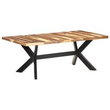 vidaXL Eettafel 200x100x75 cm hout met honingkleurige, Verzenden, Nieuw