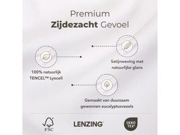 Sjumo Tencel Sateen Dekbedovertrek - 200x220 cm - Ademend en, Verzenden, Nieuw
