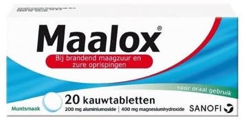 Maalox 20 kauwtabletten, Verzenden, Nieuw