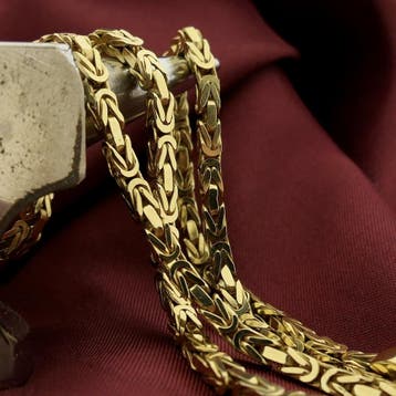Gouden koningsketting, Sieraden, Tassen en Uiterlijk, Ophalen of Verzenden, Gebruikt, Goud, Goud