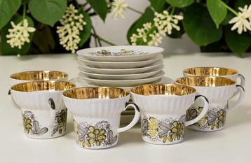 Lomonosov Imperial Porcelain Factory - Koffieservies voor 6