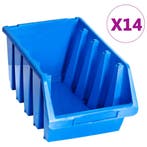 vidaXL Stapelbakken 14 st kunststof blauw, Verzenden, Nieuw