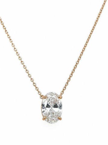Ketting met hanger - 14 karaat Roségoud - 2.55ct. tw.