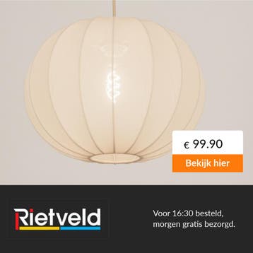 Rietveld-Hanglampen-Beige, Zand-Stof, Metaal, Verzenden, Nieuw