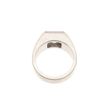 Witgouden Cartier moonstone ring, Gebruikt, Ophalen of Verzenden, Kleiner dan 17, Met edelsteen