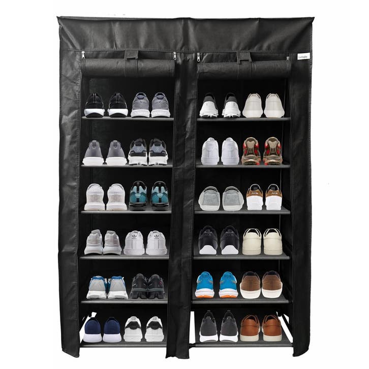 Schoenenrek | Schoenenkast | Kledingkast | 90x28x126 | Zwart, Huis en Inrichting, Kasten | Schoenenkasten, Nieuw, Verzenden