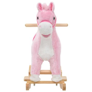 vidaXL Hobbeldier paard 65x32x58 cm pluche roze, Verzenden, Nieuw