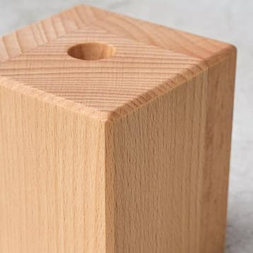 HOCHO Beukenhouten Vaas 55x55x70 mm – Met Glazen Buisje v., Ophalen of Verzenden, Nieuw