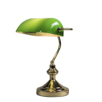 Klassieke tafellamp/notarislamp messing met groen glas -, Huis en Inrichting, Lampen | Tafellampen, Verzenden, Nieuw