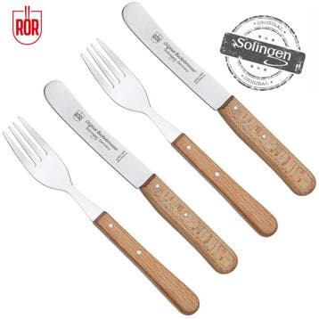 RÖR Solingen Ontbijtmes Buckels – Lemmet 11,5 cm – Set, Ophalen of Verzenden, Nieuw, Rvs of Chroom