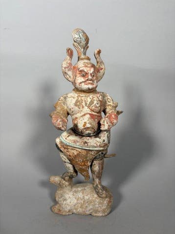 Oud Chinees, Tang-dynastie Terracotta Mingqi-figuur Lokapala