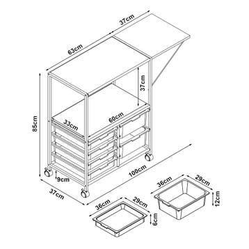 [en.casa] Keukentrolley Sørfold 100x37x85 cm wit, Verzenden