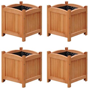 vidaXL Plantenbakken verhoogd 4 st 30x30x30 cm, Verzenden, Minder dan 60 cm, Nieuw, Hout
