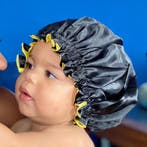 Zwarte / Gele Satijnen Slaapmuts ( Voor Kinderen van 3-7 jaa, Ophalen of Verzenden, Nieuw