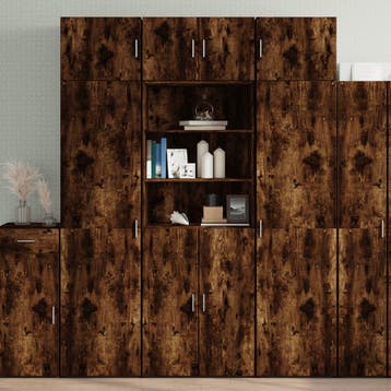 vidaXL Opbergkast 70x42,5x225 cm bewerkt hout gerookt, Huis en Inrichting, Kasten | Buffetkasten, Minder dan 50 cm, Nieuw, Overige houtsoorten