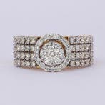 Ring - 14 karaat Geel goud - 1.32ct. tw. Diamant, Nieuw