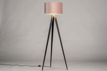 Rietveld Vloerlampen - Zwart, Koper, Roze - Stof, Metaal, Huis en Inrichting, Verzenden, Nieuw