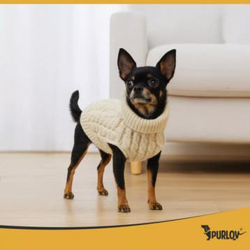 Purlov gebreide hondentrui beige S voor kleine honden, Ophalen of Verzenden, Nieuw