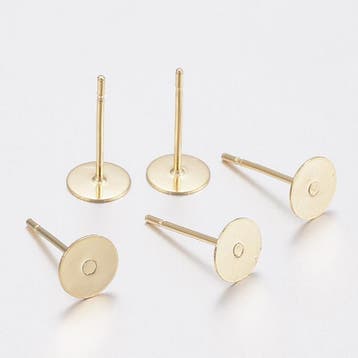 10 x RVS 304 oorstekers rond 6 mm – pin 0,7 mm – goudkle, Ophalen of Verzenden, Nieuw, Overige typen