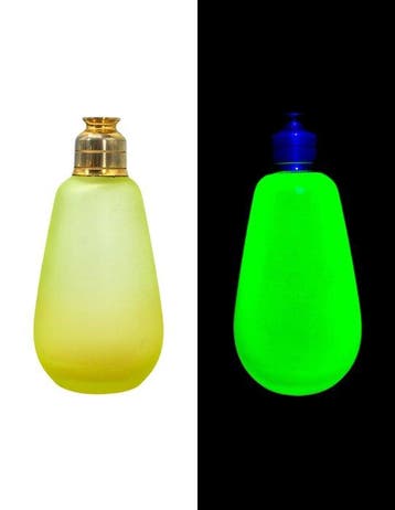 Flacon à parfum Art Déco en verre uranifère - Parfumfles -
