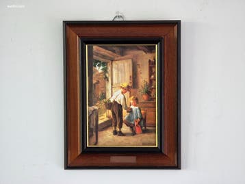 Schilderij Philippe Sauvage (19th C) A cosy..., Nieuw