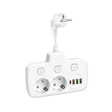 Kobi Verlengsnoer - 2 stopcontacten + 3x USB-A & 1x USB-C..., Ophalen of Verzenden, Nieuw