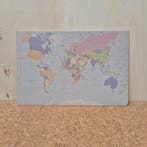 OUTLET - Prikbord Wereldkaart - zelfklevend - 60 x 90 cm, Ophalen of Verzenden, Nieuw