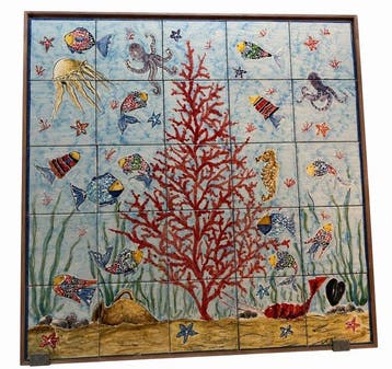 Tegel - Piscitello - 1990-2000 - Paneel met handgeschilderde