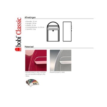 Bobi Classic brievenbus en Round statief - RVS, Verzenden, Nieuw
