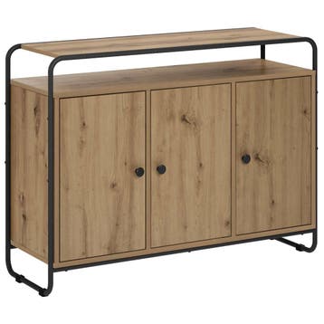 vidaXL Dressoir Artisanaal eiken 102 x 35 x 75 cm Bewerkt, Verzenden, Nieuw, Overige houtsoorten, Minder dan 50 cm