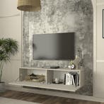 Tv-meubel Nolven zwevend 135x32x30 cm grijsbeige [en.casa], Verzenden, Nieuw