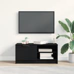 vidaXL TV-kast Zwart Eiken 80 x 35 x 36,5 cm Bewerkt hout, Minder dan 50 cm, Verzenden, Nieuw, Minder dan 100 cm