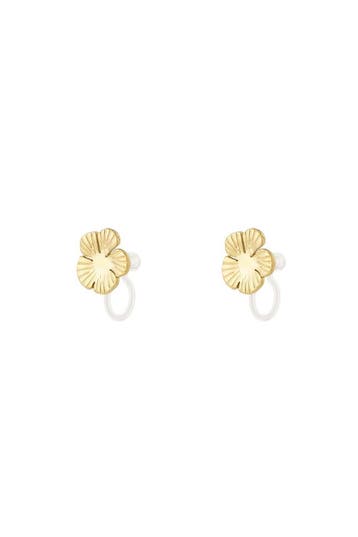 Goudlief Bloem clip oorbellen (Clip-On oorbellen), Verzenden, Nieuw, Zilver, Overige materialen