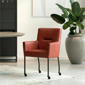 Set van 10 Leren eetkamerstoelen Lucky - Vintage Burgundy, Ophalen of Verzenden, Nieuw, Leer