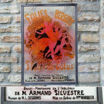 Art Nouveau Glas-in-loodraam - Naar Jules Chéret (French,, Antiek en Kunst