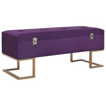vidaXL Bankje met opbergvak 105 cm fluweel paars, Verzenden, Nieuw