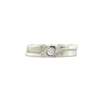 Witgouden ring met diamant 18 karaat, Verzenden, Zo goed als nieuw, Goud