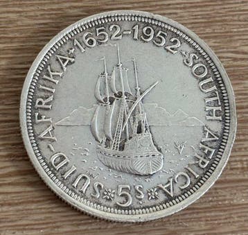 Zuid-Afrika. George VI. 5 Shilling 1952 (Zonder, Postzegels en Munten